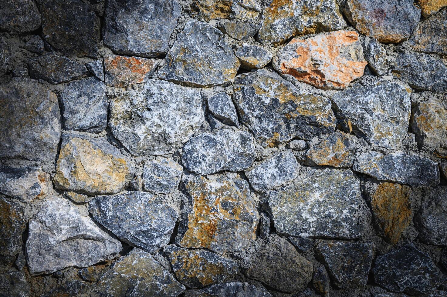 old wall of stone shell rock of arbitrary shape. isolated image photo