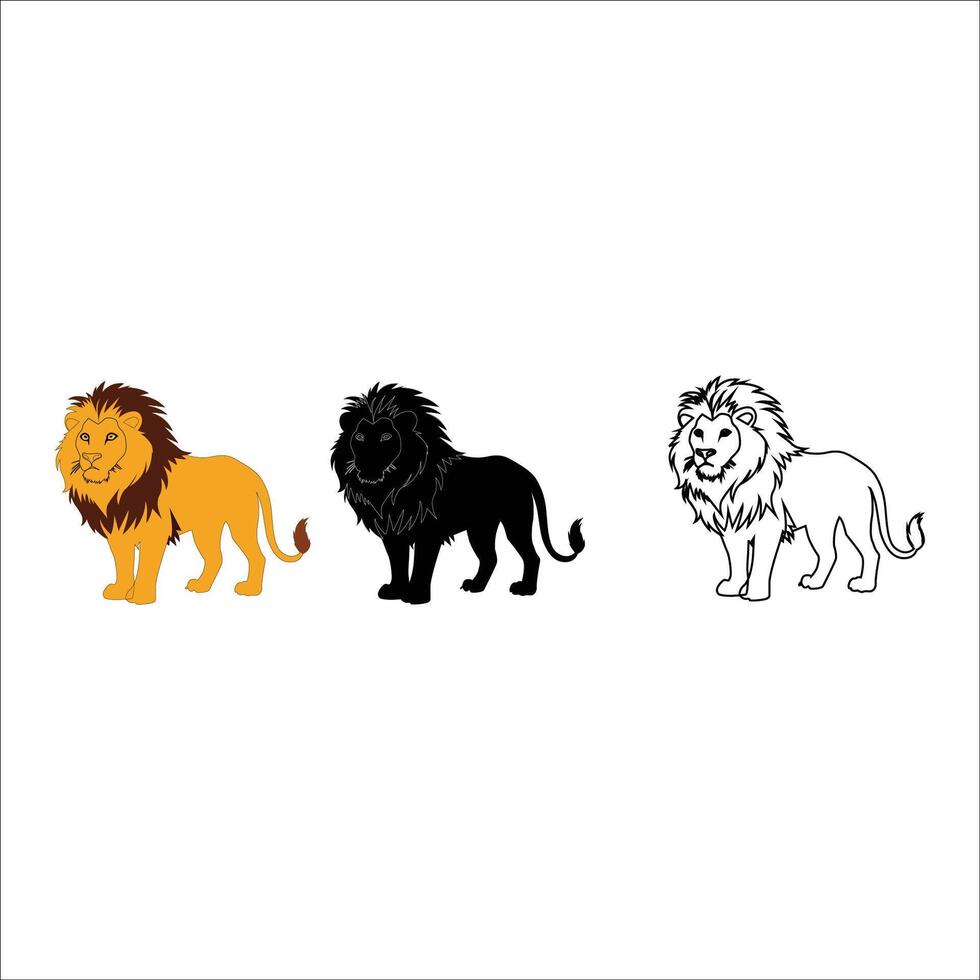 Lion silhouette art illustration vector