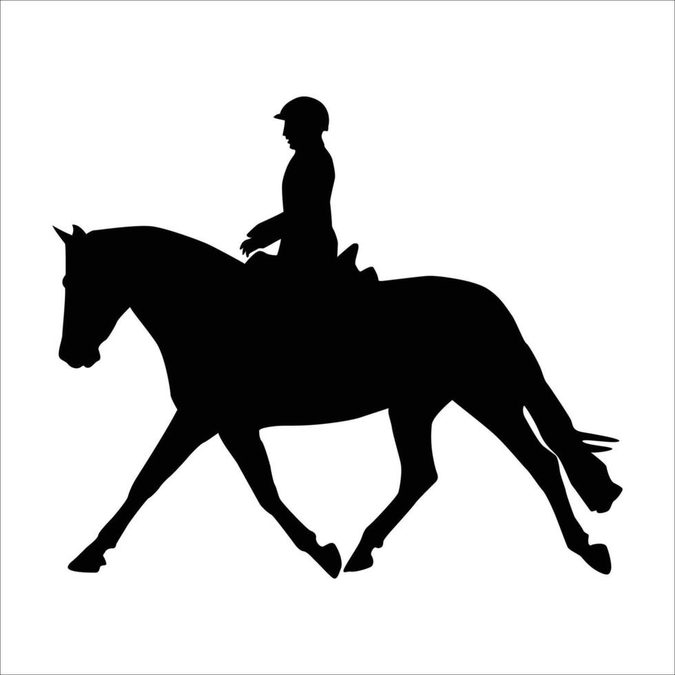 Horse Raiding silhouette vector