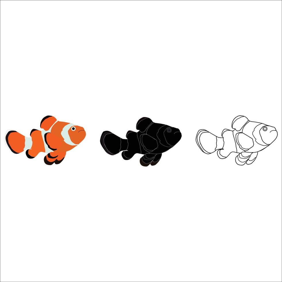 Fish silhouette art illustration vector