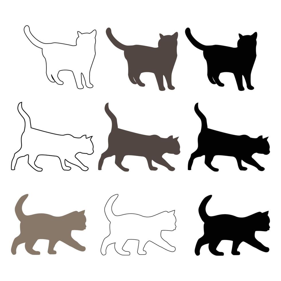 Cat silhouette art illustration vector
