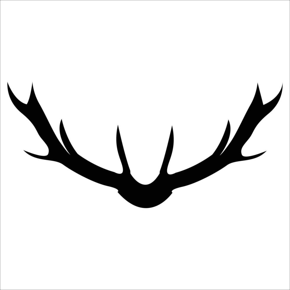 Deer horns for christmas greeting card silhouette vector