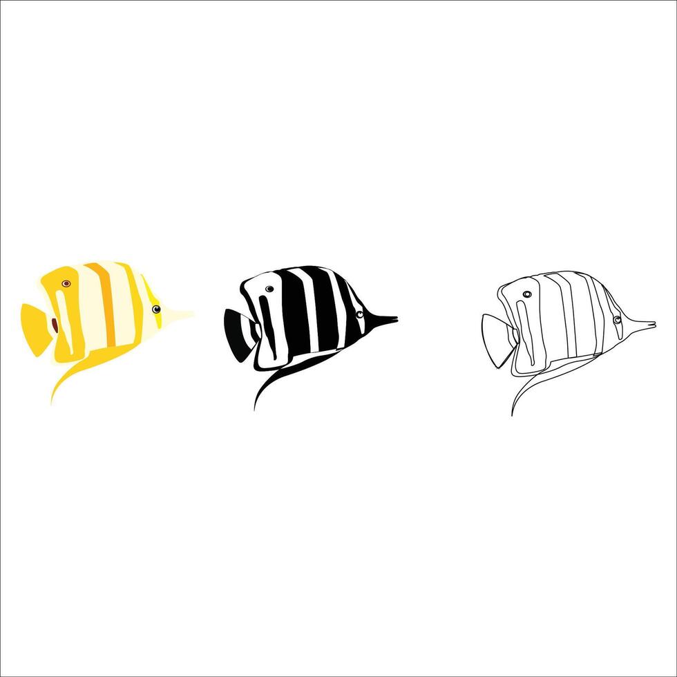 Fish silhouette art illustration vector