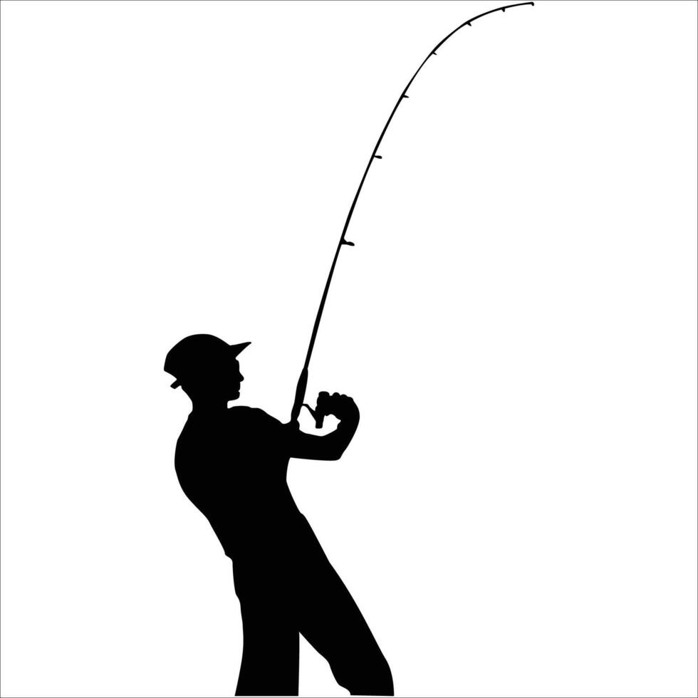 Fishing silhouette illustration vector