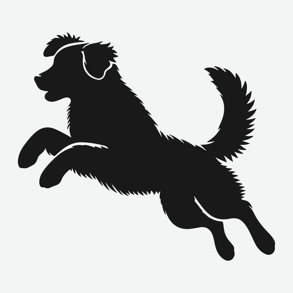 Dynamic Silhouette Jumping Dog, Perfect for Pet Lovers and Designers vector