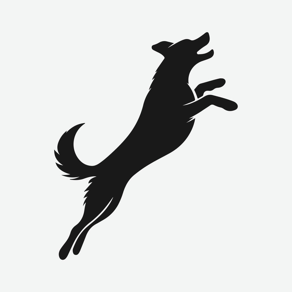 Dynamic Silhouette Jumping Dog, Perfect for Pet Lovers and Designers vector