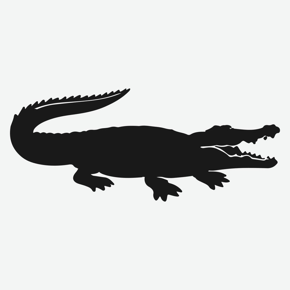 Majestic Silhouette Crocodile,Ideal for Creative Projects and Designs vector