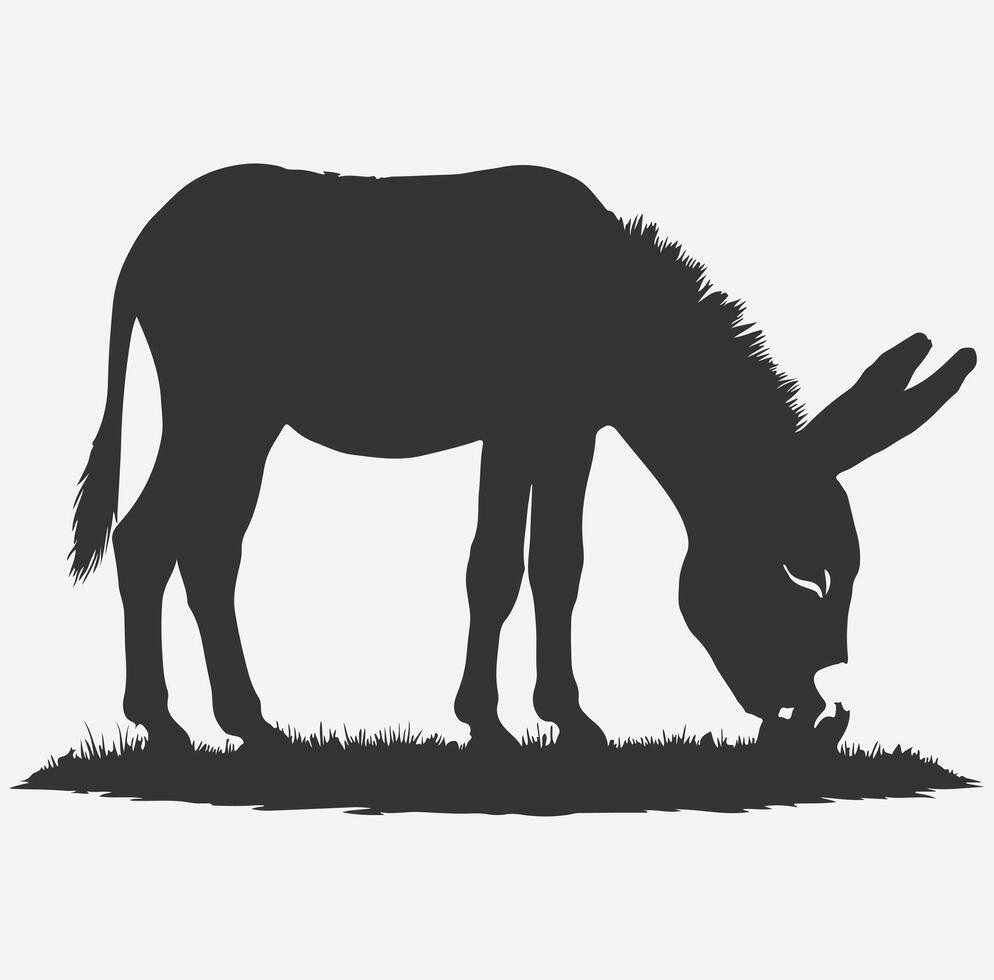 Majestic Donkey Silhouette Collection, Ideal for Creative Projects and Illustrations vector