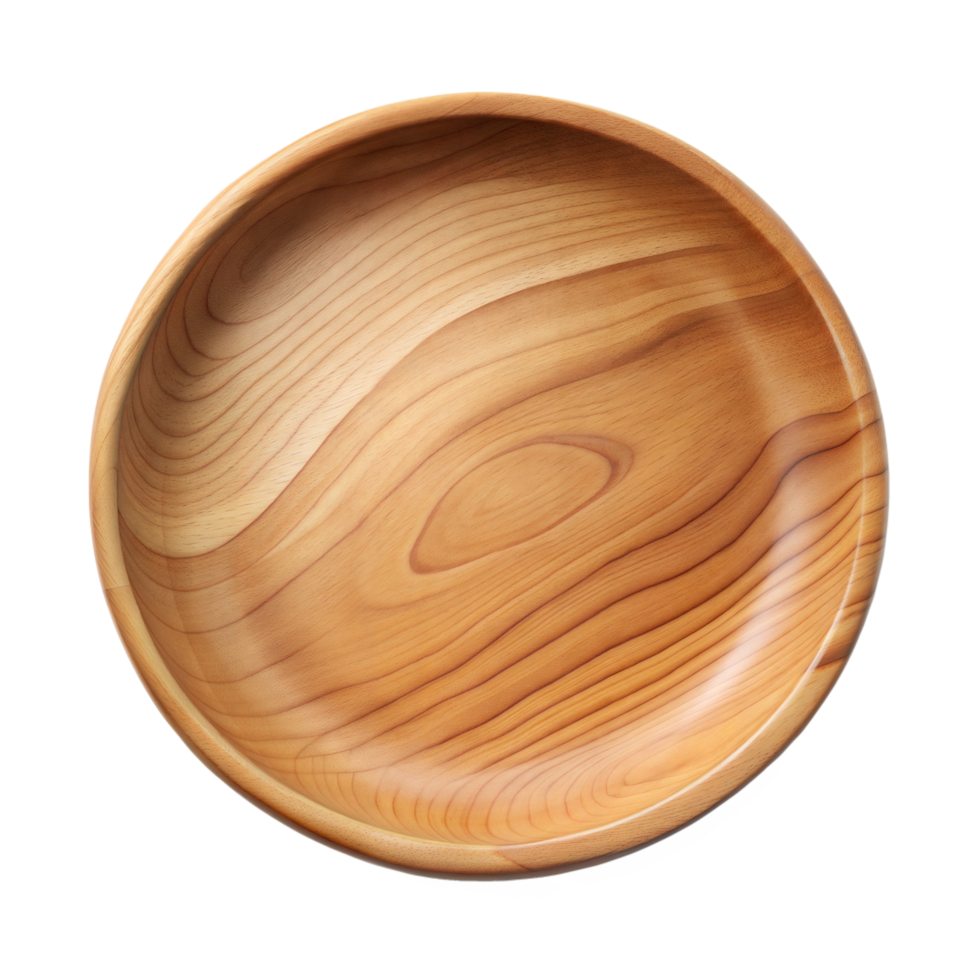Empty Wooden Bowl Isolated On Transparent Background png