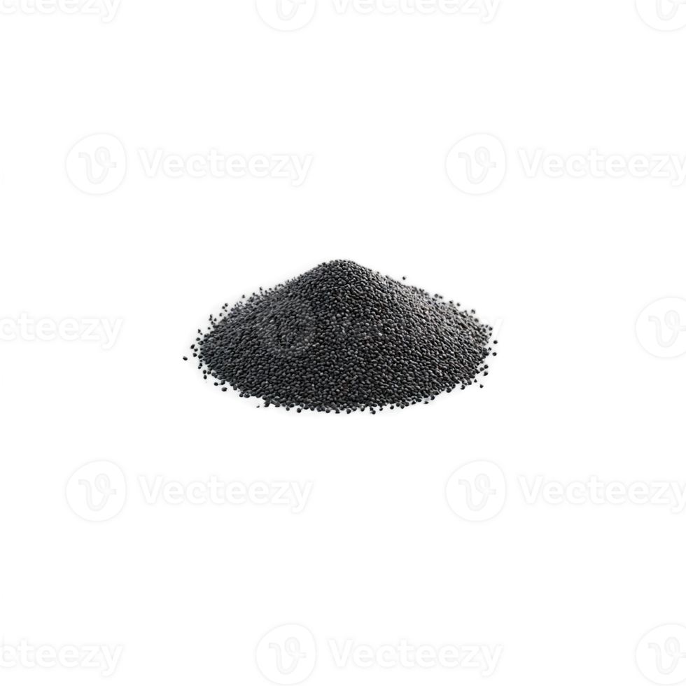 Black sesame seeds tiny size glossy surface uniform color Food and culinary concept png