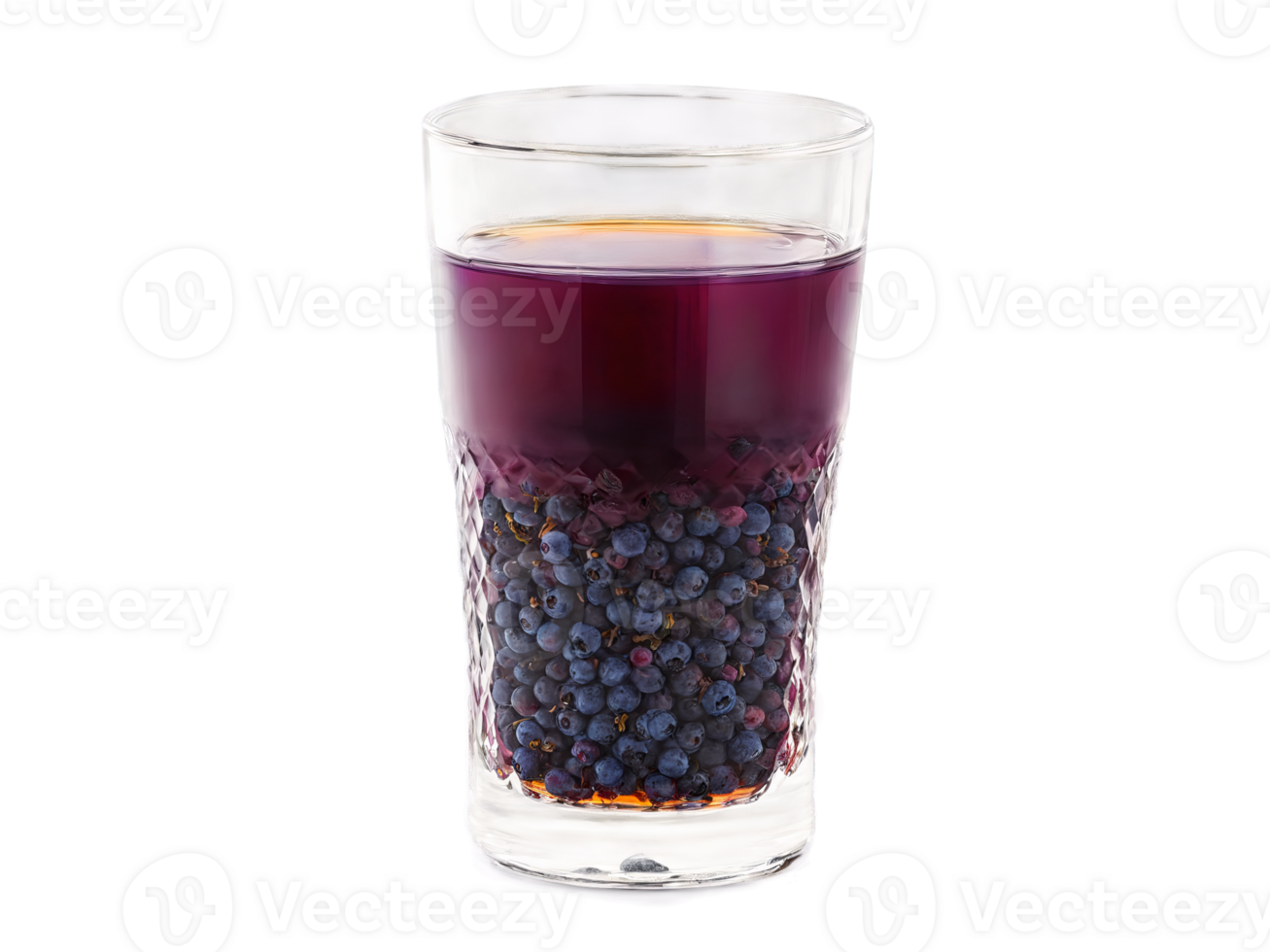 Bilberry Tea Nutrient rich bilberry tea in a transparent glass with bilberries and a vibrant png