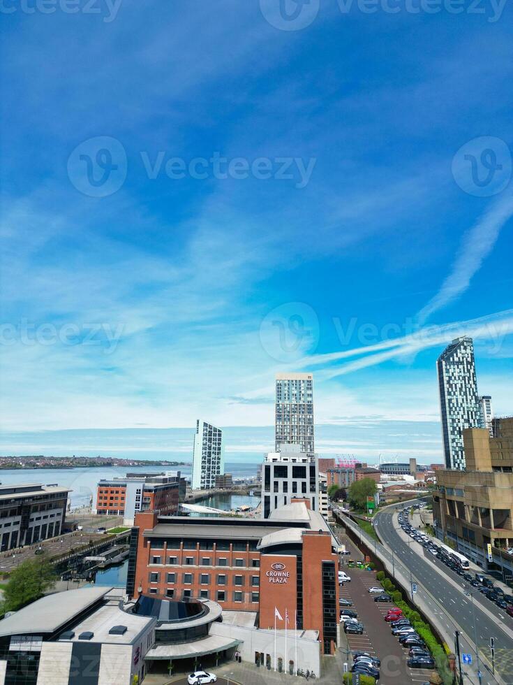 High Angle View of Modern British City Centre of Liverpool, The Maritime city in northwest England, United Kingdom. May 5th, 2024 photo