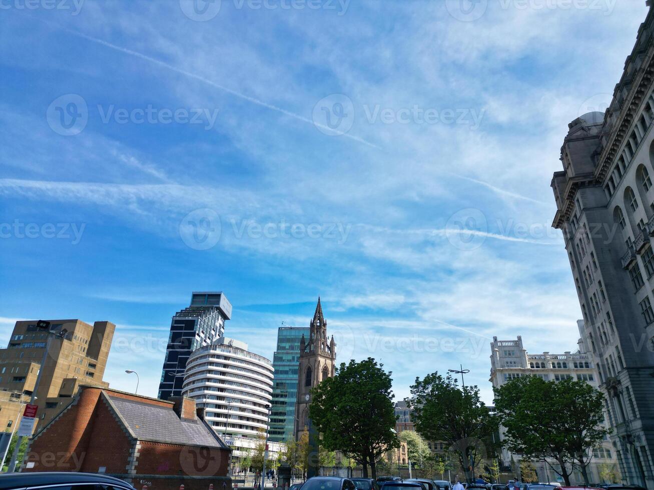 High Angle View of Modern British City Centre of Liverpool, The Maritime city in northwest England, United Kingdom. May 5th, 2024 photo