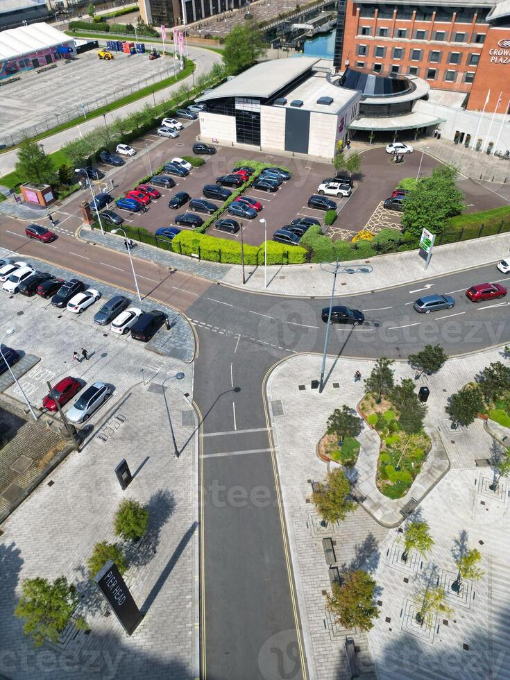 High Angle View of Modern British City Centre of Liverpool, The Maritime city in northwest England, United Kingdom. May 5th, 2024 photo