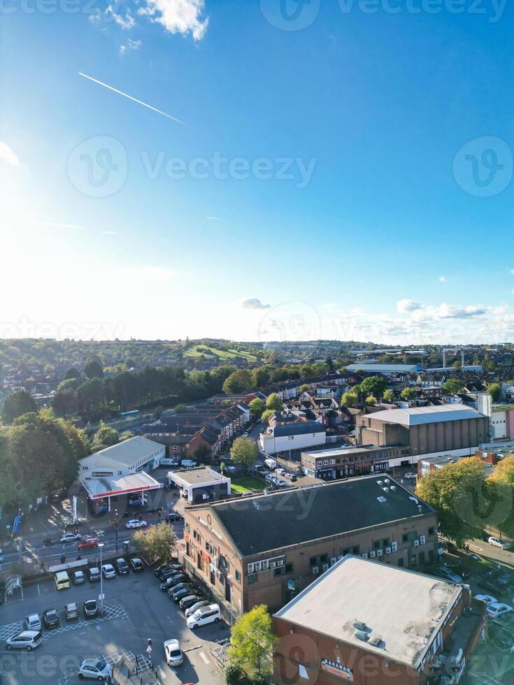 Aerial View of Luton City During Bright sunny day over England UK. October 22nd, 2023 photo