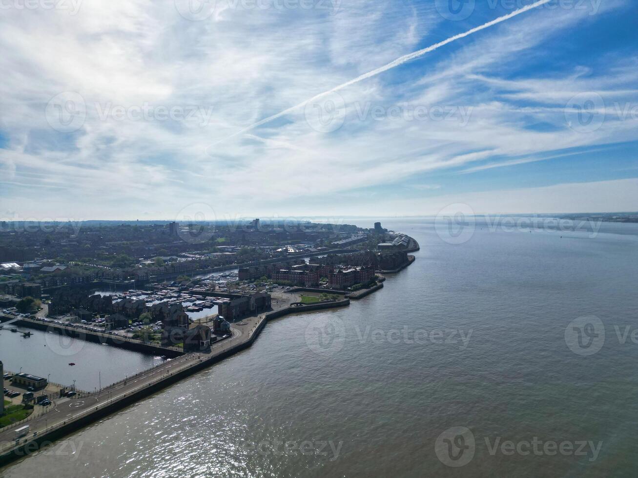 High Angle View of Modern British City Centre of Liverpool, The Maritime city in northwest England, United Kingdom. May 5th, 2024 photo