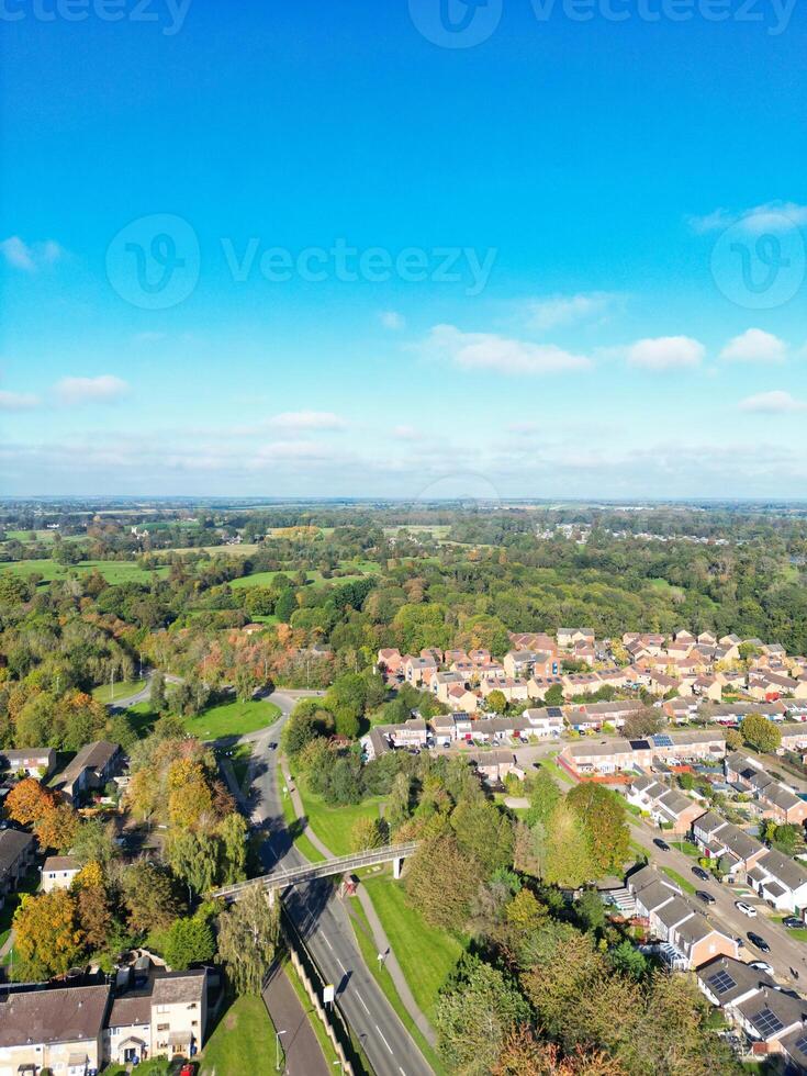Aerial View of Luton City During Bright sunny day over England UK. October 22nd, 2023 photo