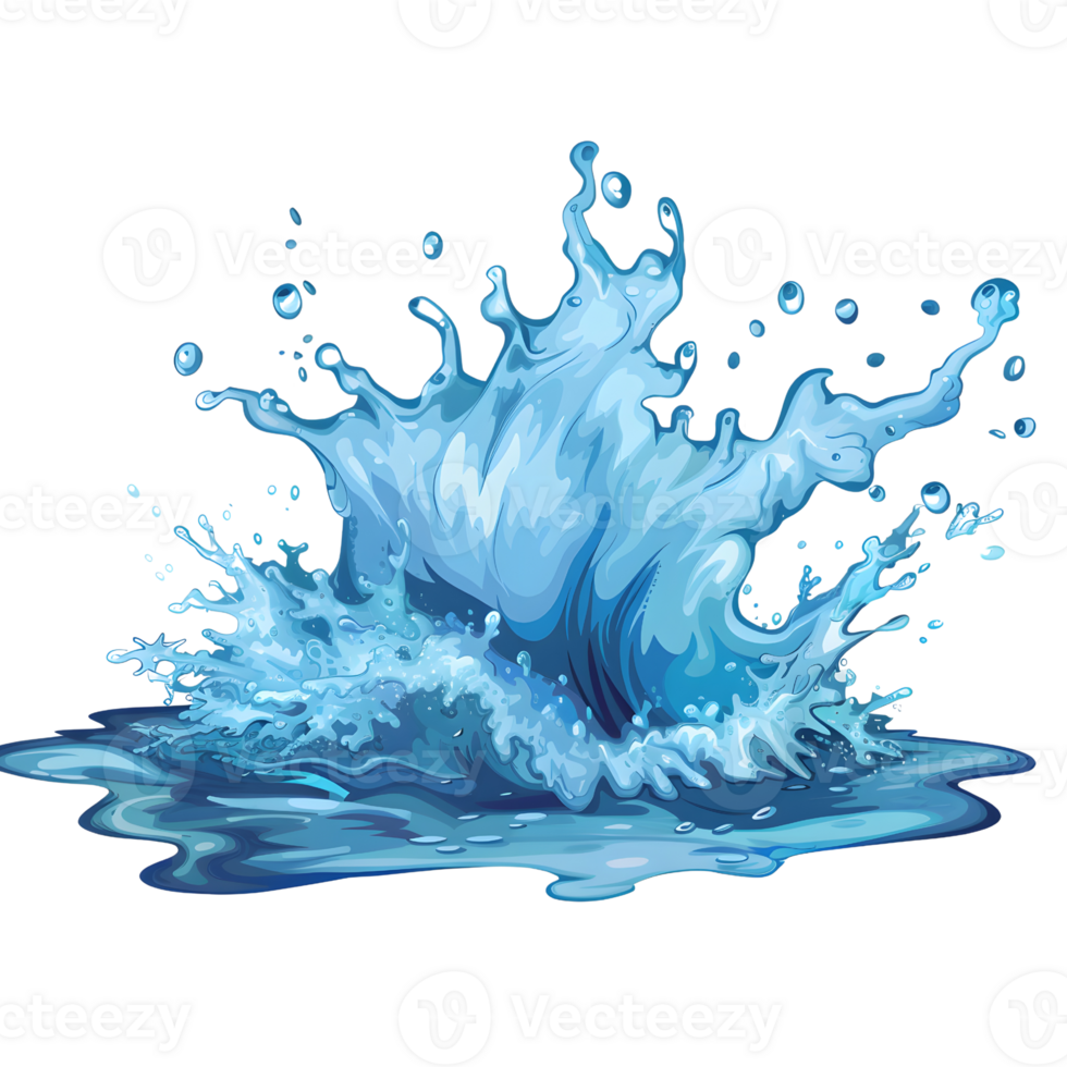Water splash in cartoon style png