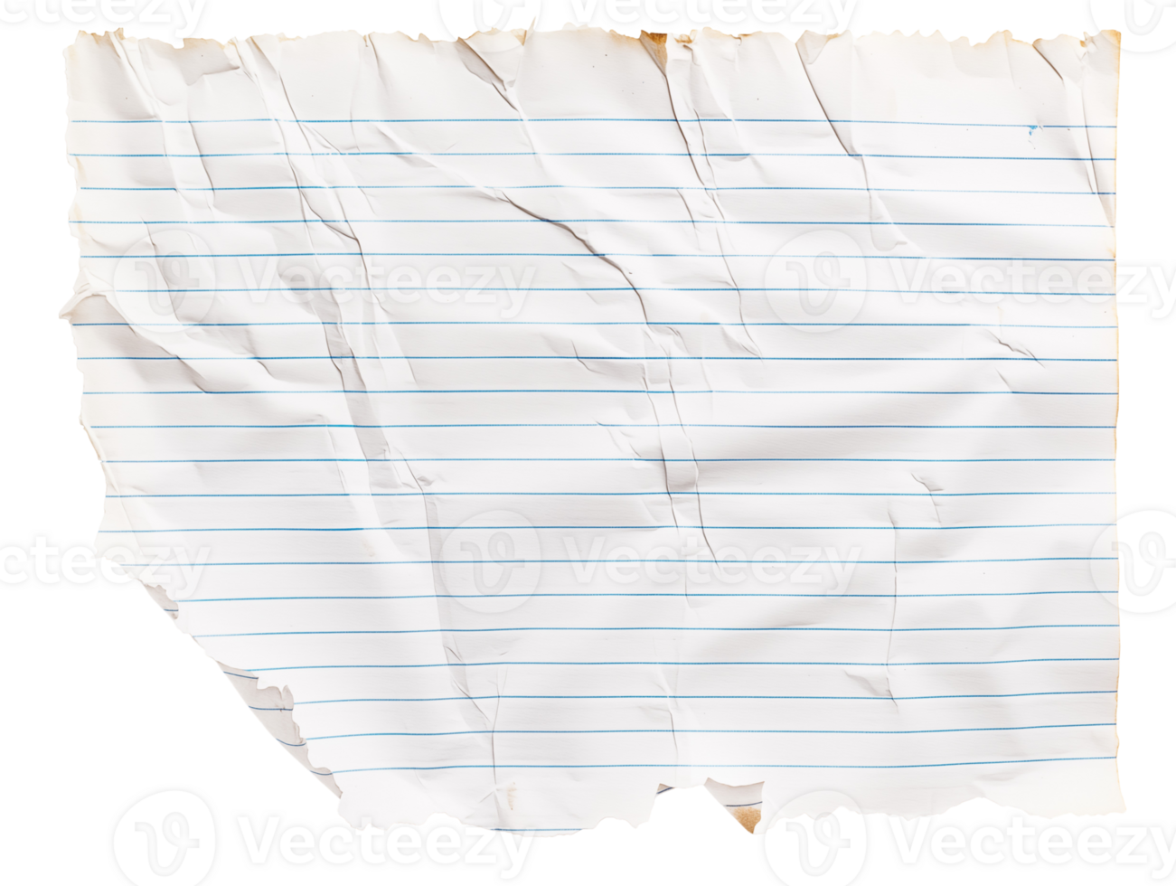 Notebook paper with torn edges on isolated background png