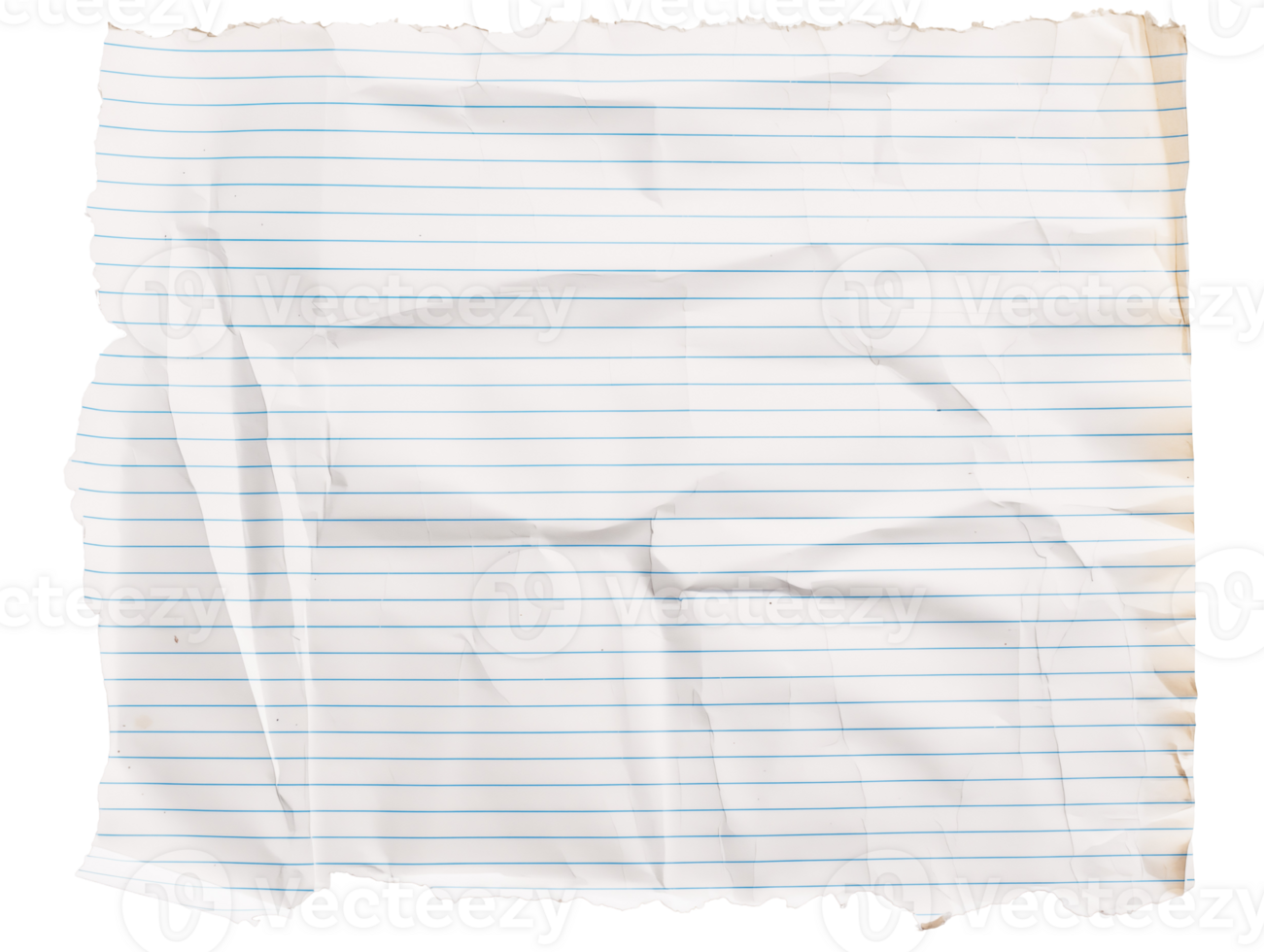Notebook paper with torn edges on isolated background png