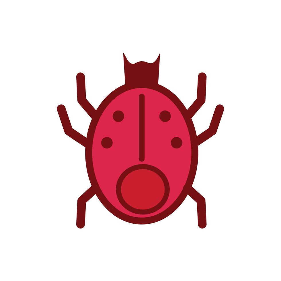 Ladybug flat color icon. Isolated on white background. illustration. Animal design elements in a flat style. Cartoon animals vector