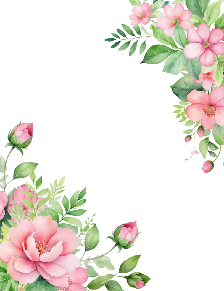 Tropical summer frame, floral arrangement border clipart png