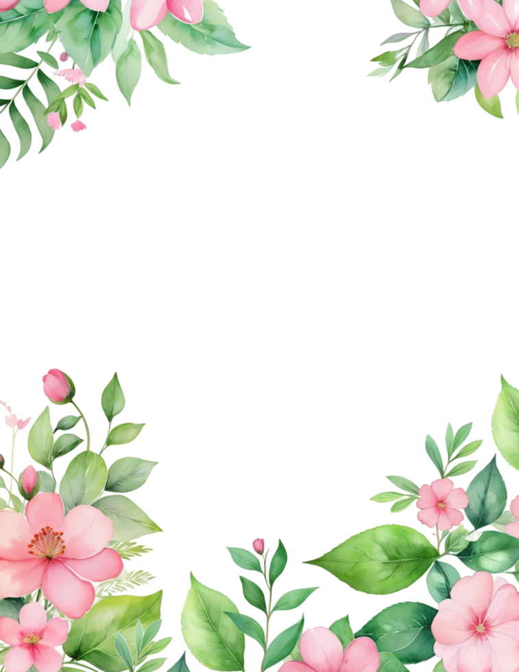Floral Frame Border, Flowers Blank Background png