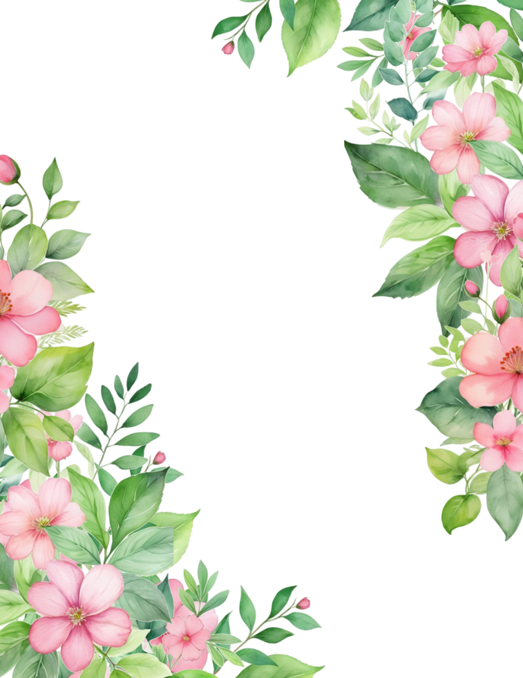 Floral border clipart, Invitation background with flowers png