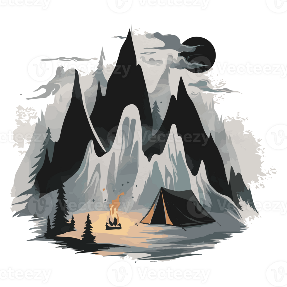 Camping design silhouette File png
