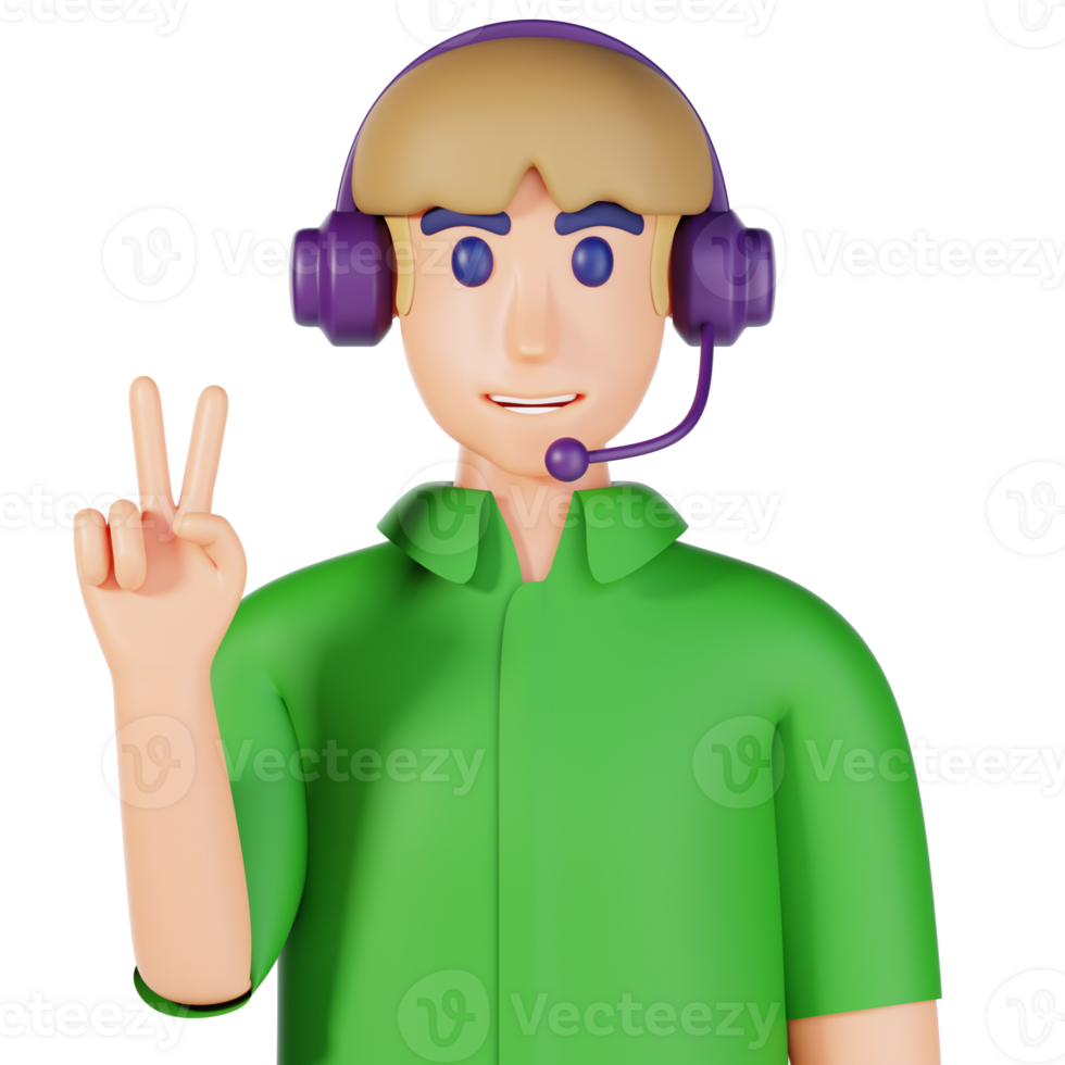 call center man character illustration png