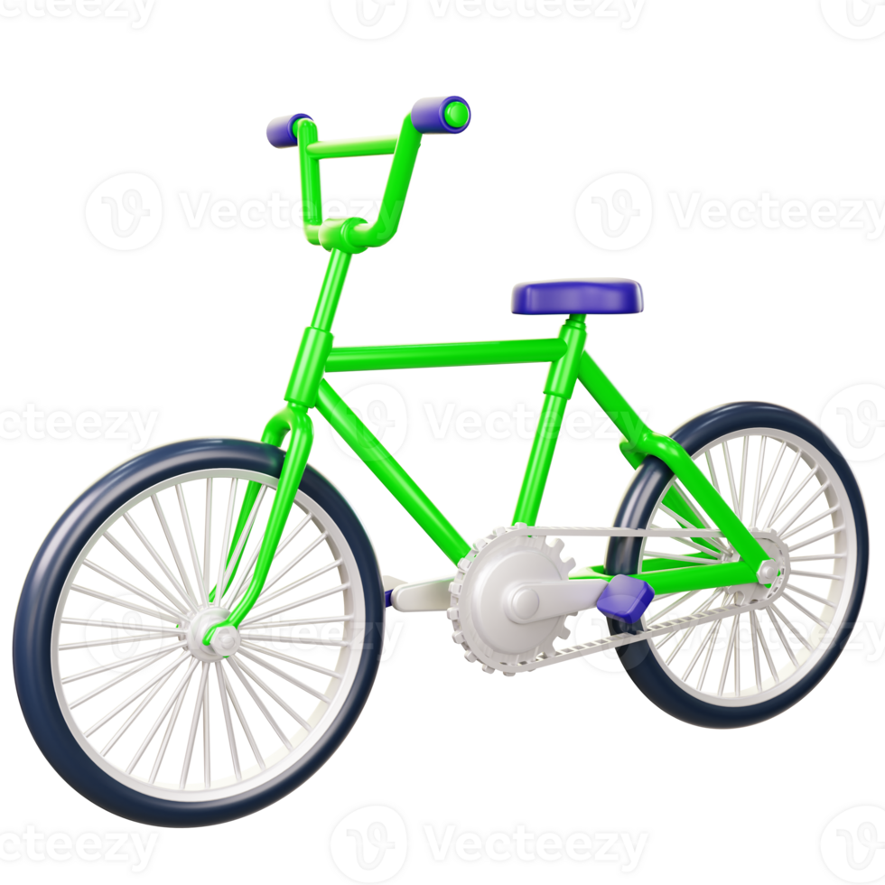 green bicycle 3d png