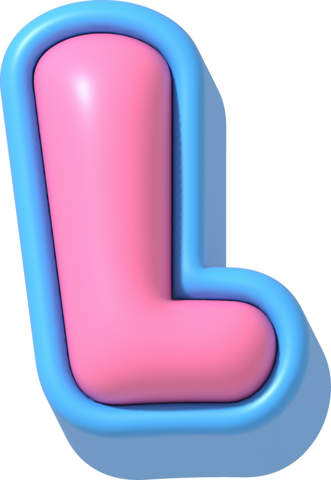 Letter L, Cute 3D Lettering png