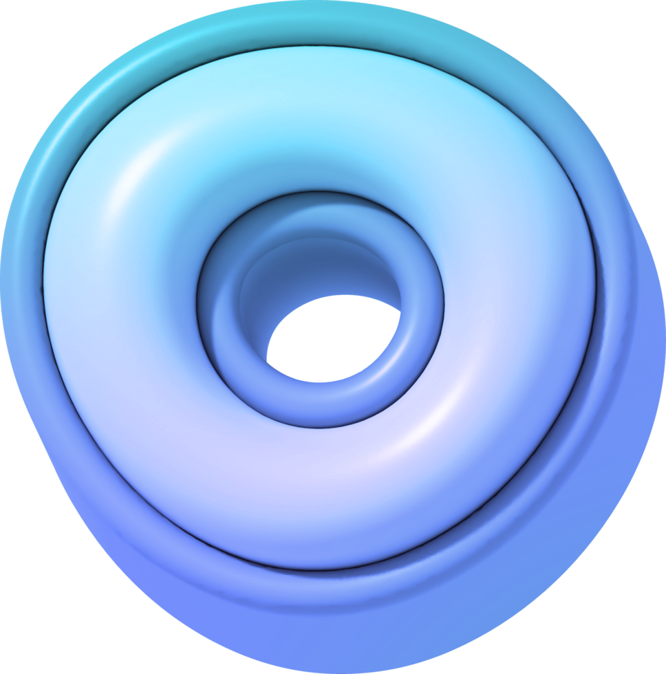 Number 0, Colorful Gradient 3D Lettering png
