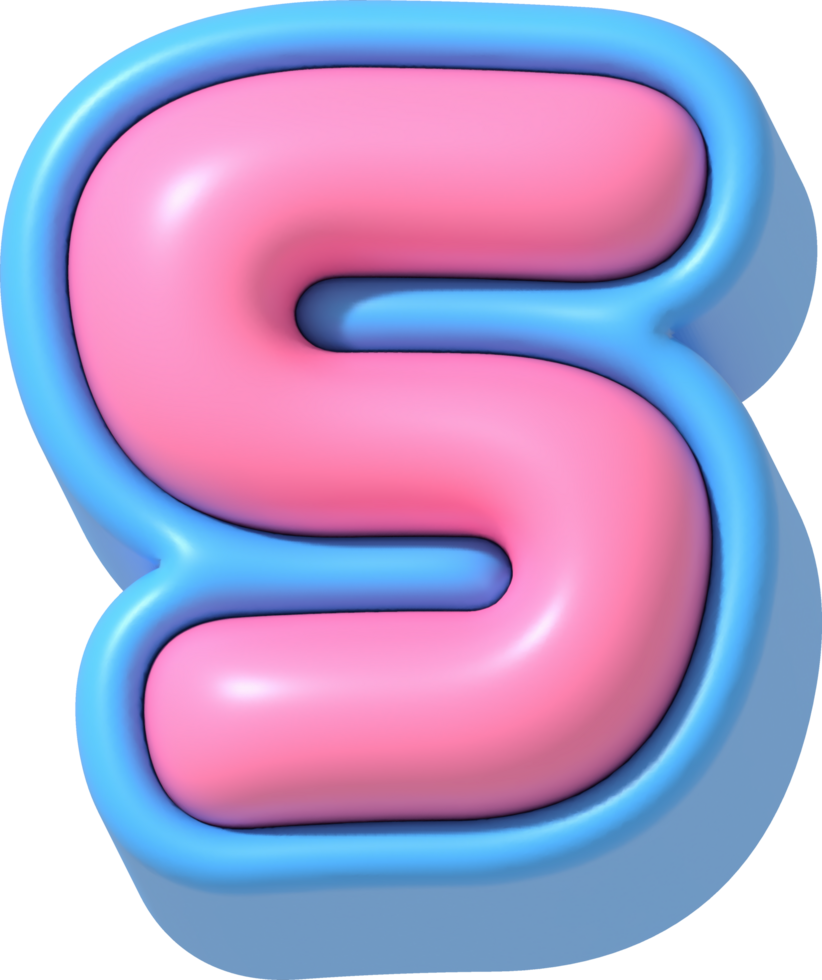 Letter S, Cute 3D Lettering png