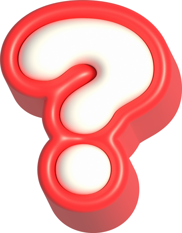 Question mark, 3d rendering uppercase alphabet 46398259 PNG