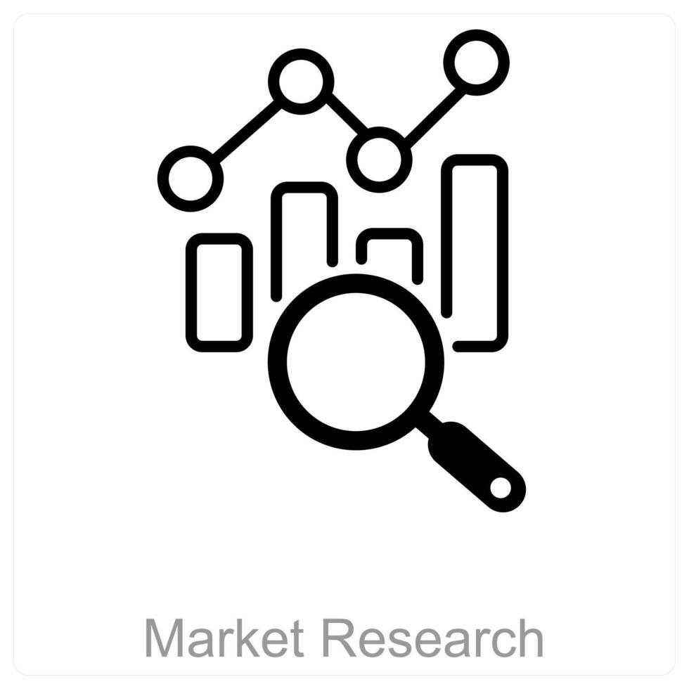 Market Research and data icon concept vector