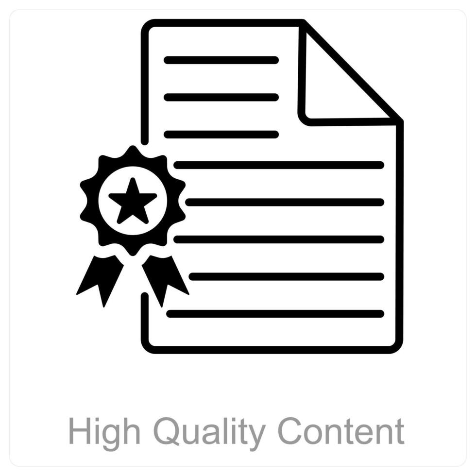 High Quality Content and valuable icon concept vector