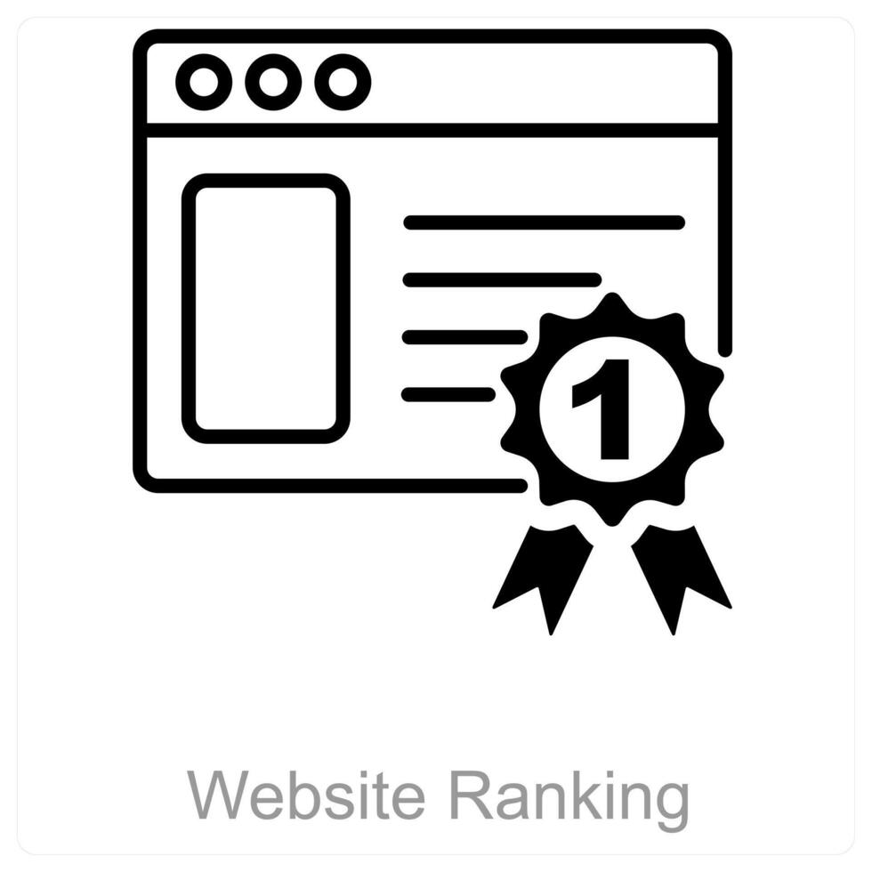 Website Ranking and search icon concept vector