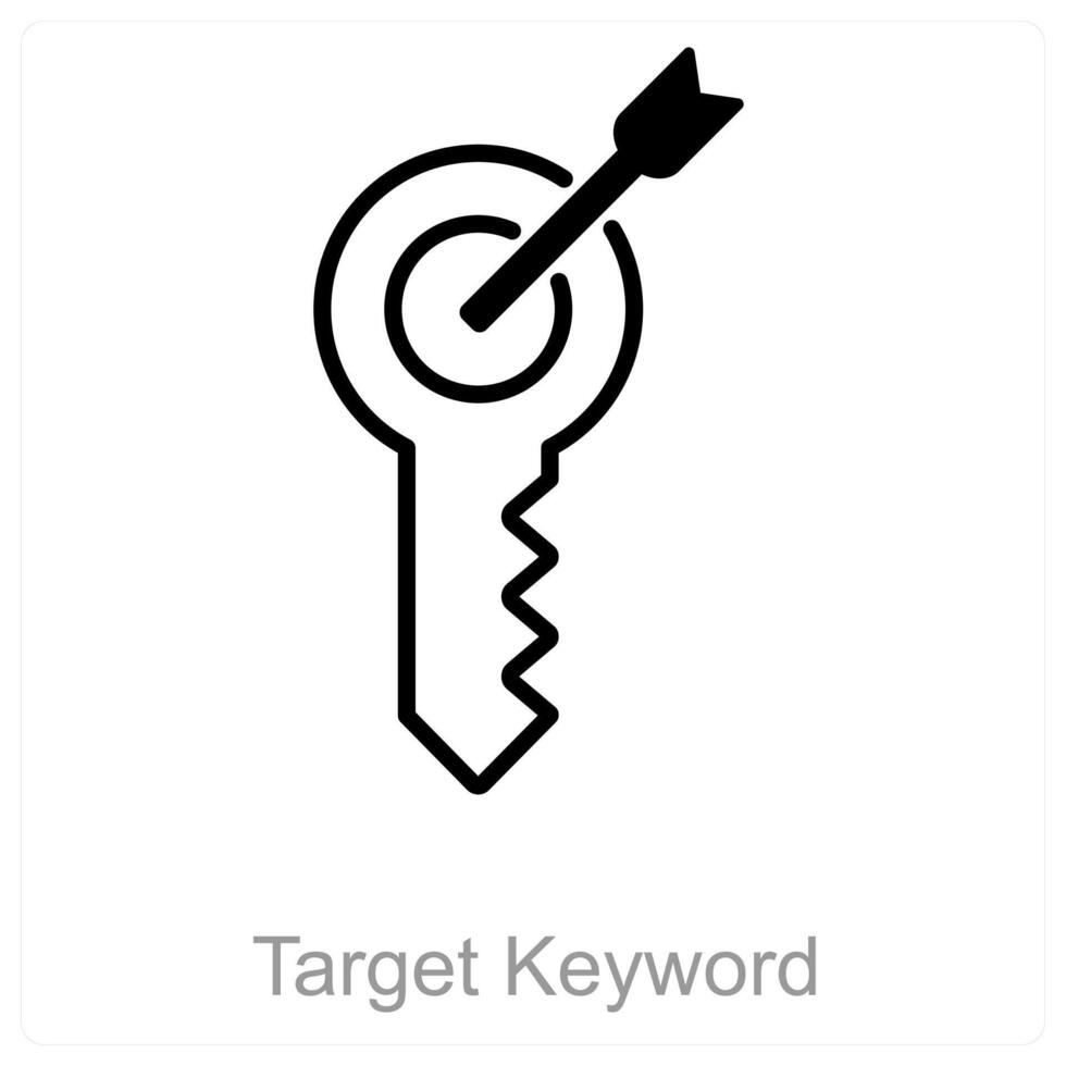 Target Keyword and aim icon concept vector