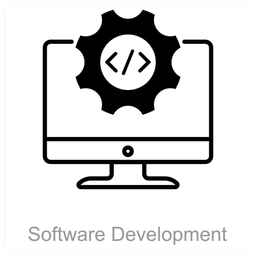 software desarrollo y codificación icono concepto vector