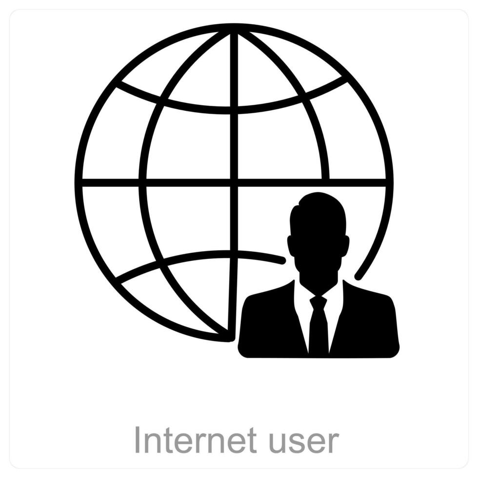Internet user and web icon concept vector