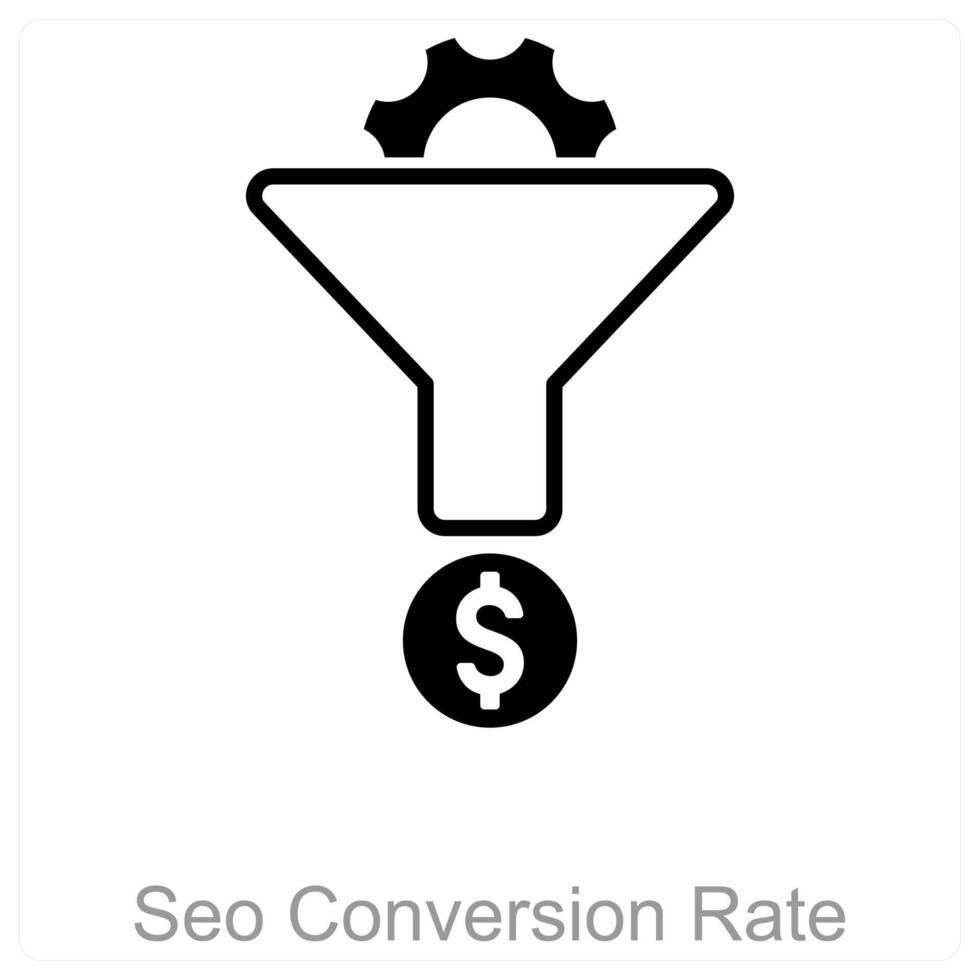 Seo Conversion Rate and rank icon concept vector