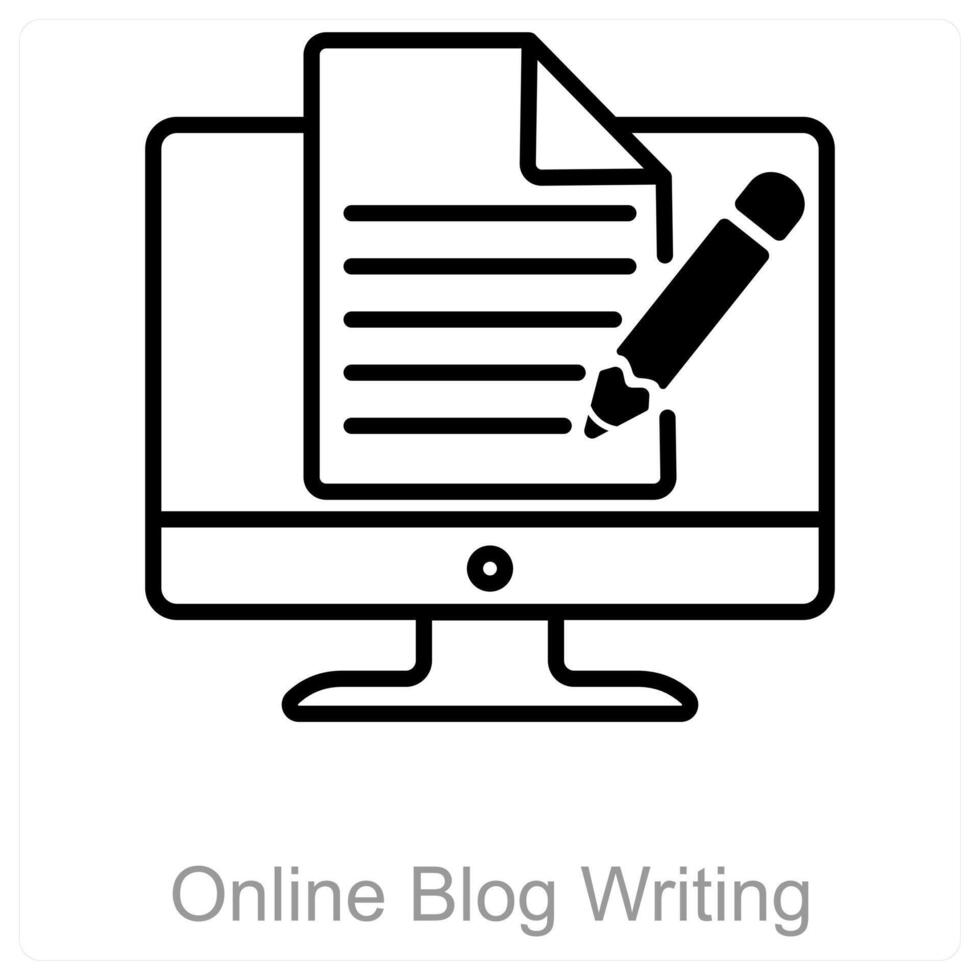 Online Blog Writing and blog icon concept vector