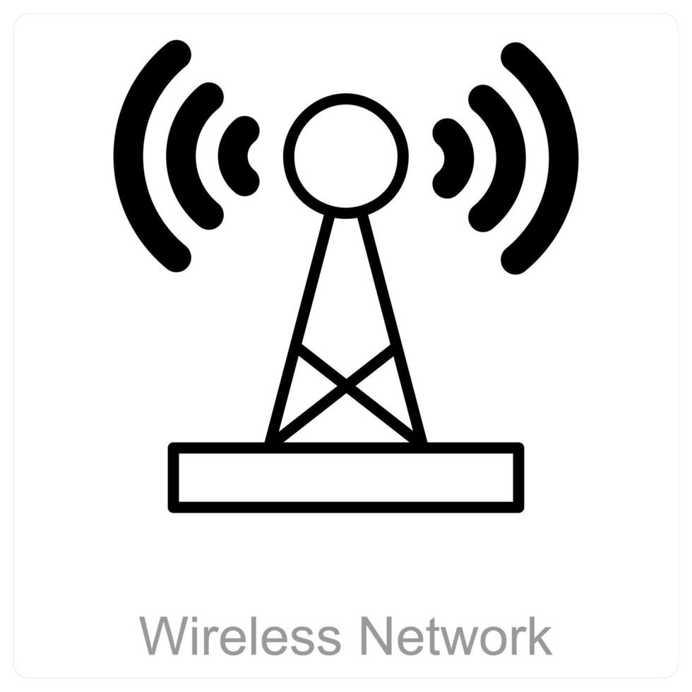 Wireless Network and network icon concept vector