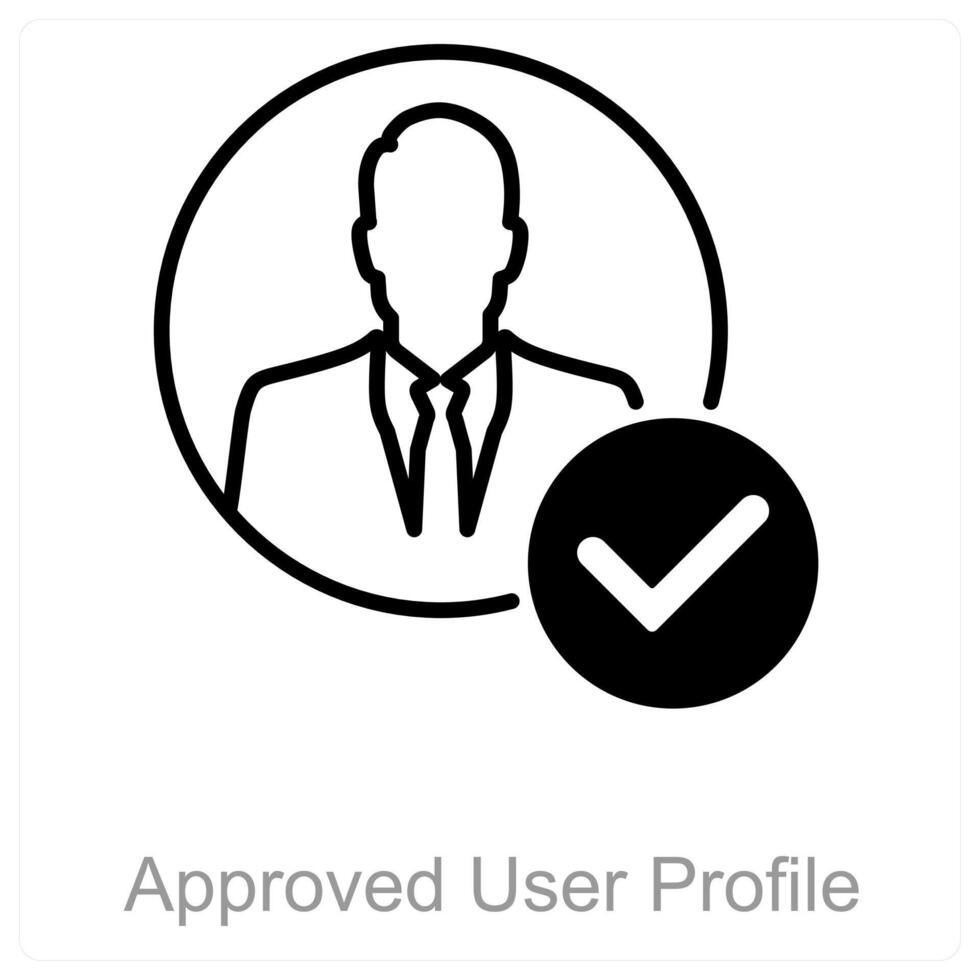 Approved User Profile and admin icon concept vector