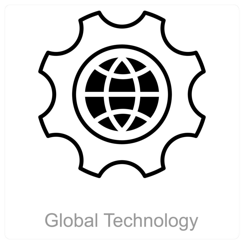Global Technology and data icon concept vector