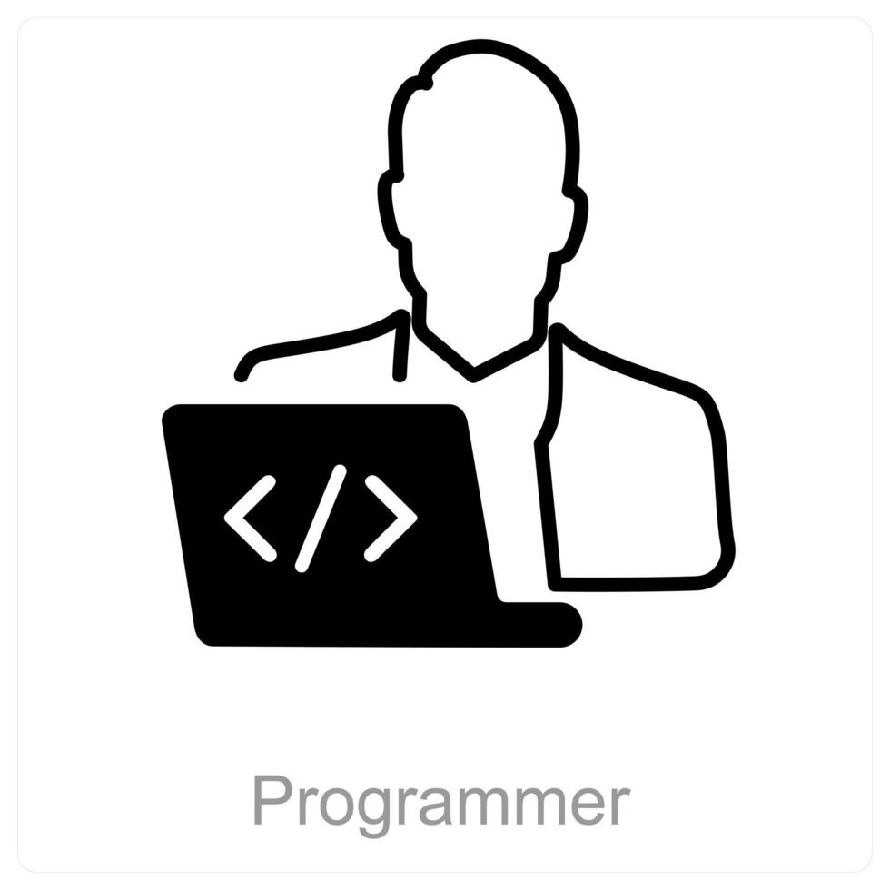 Programmer and coding icon concept vector