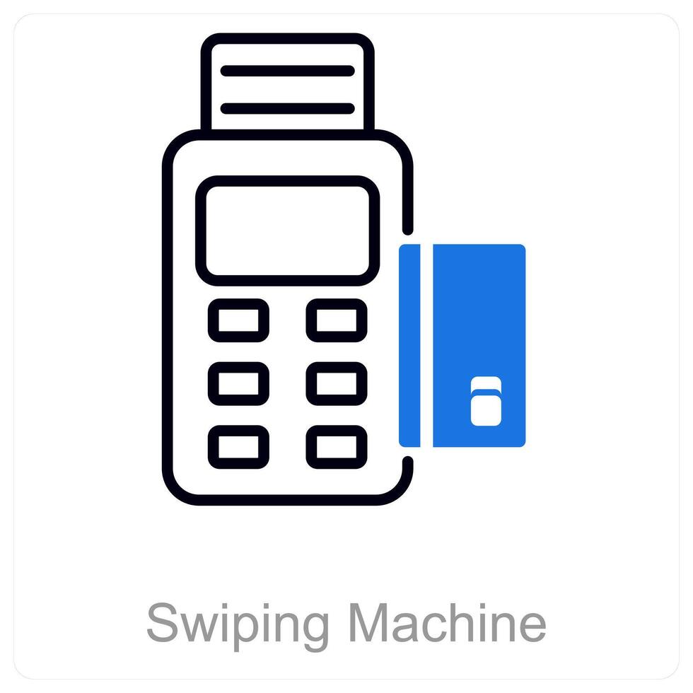 Swiping Machine and swipe icon concept vector