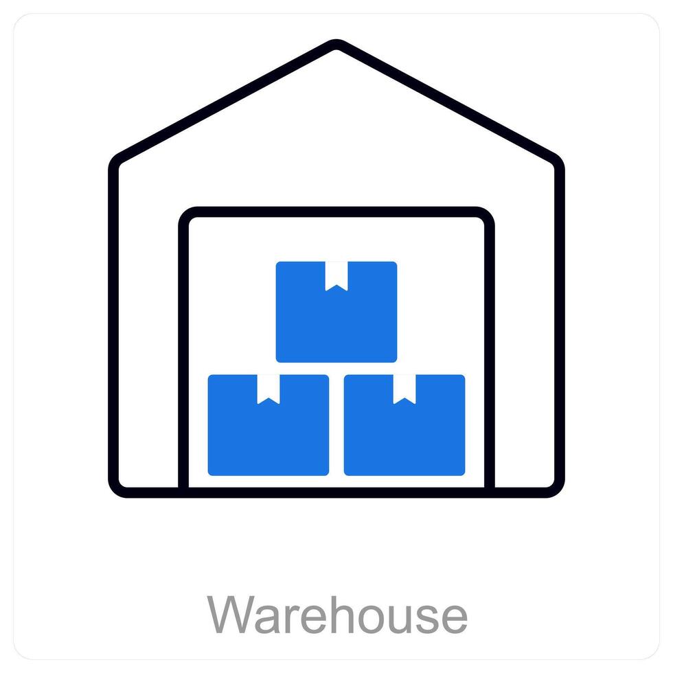 Warehouse and boxes icon concept vector