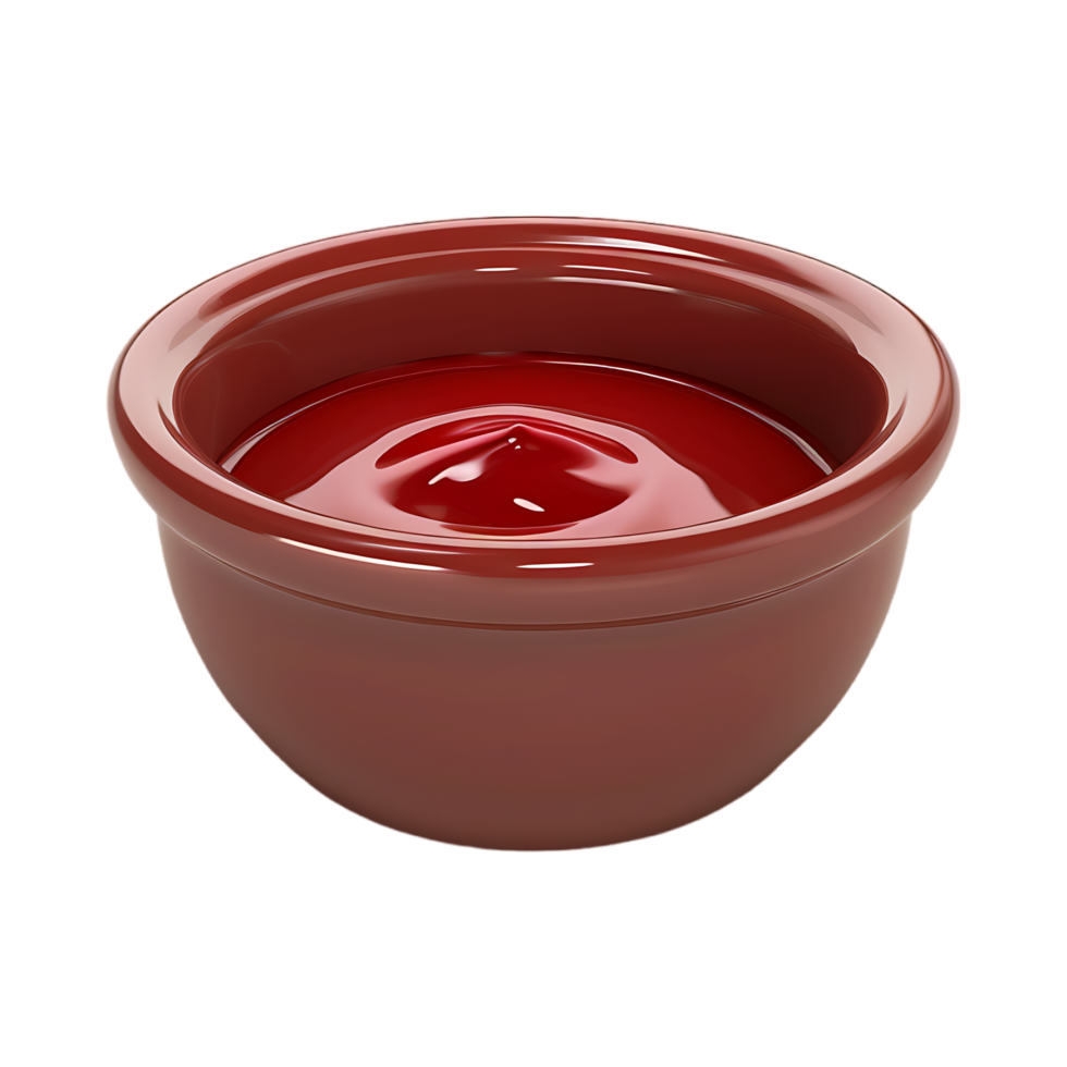 Red Ketchup in a Bowl on Transparent Background png